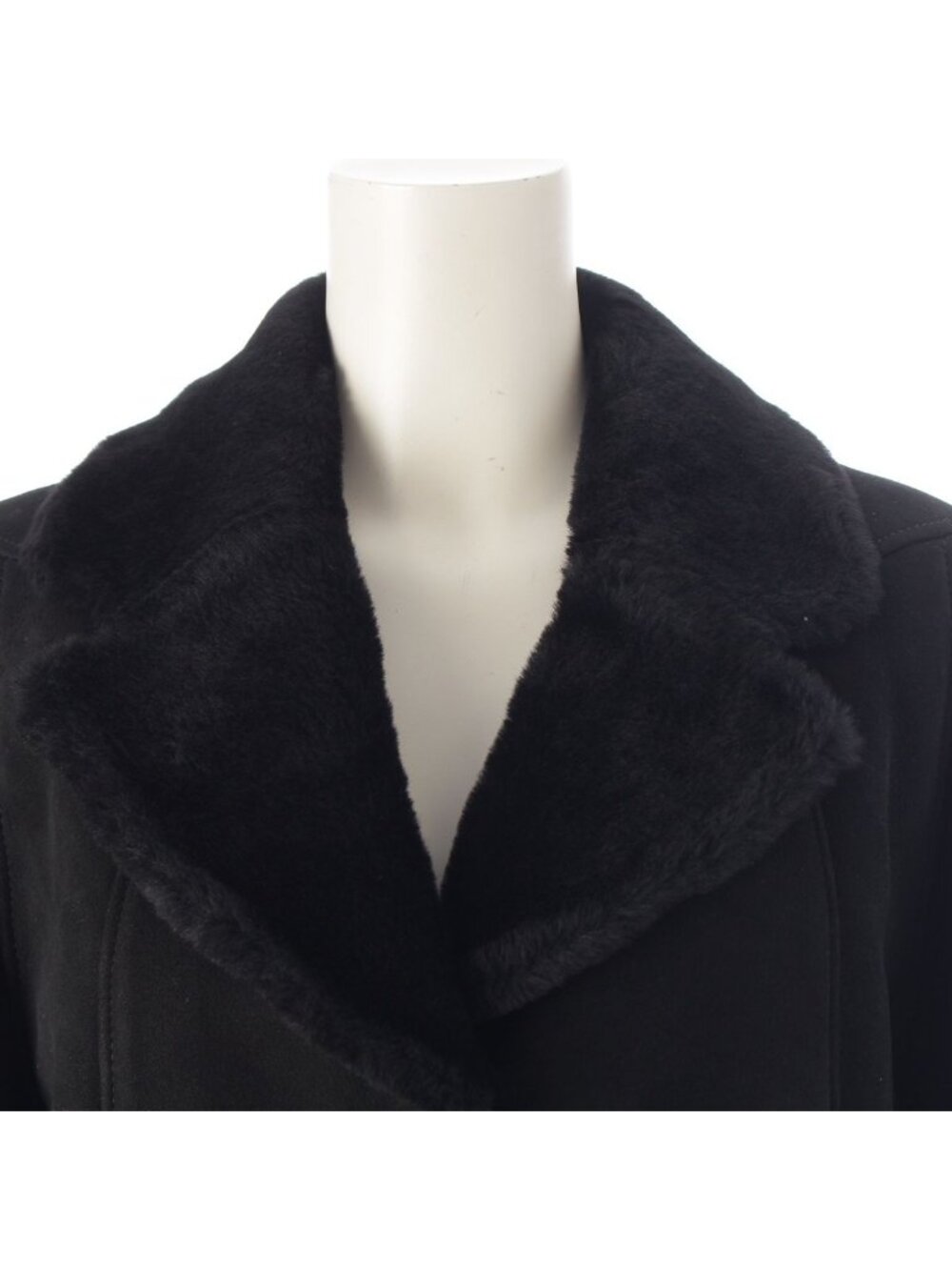 Loewe Cowhide Shearling Vintage Logo Button Coat Black 40 - Picture 5 of 10